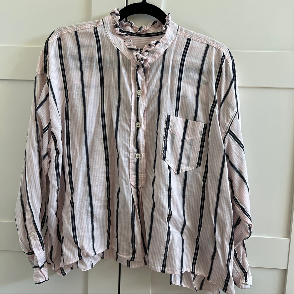 Isabel Marant Etoile Olena Striped Button-Up Blouse 38 FR/6 US